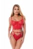 Sexy gorset z czerwonej koronki Kaia XS